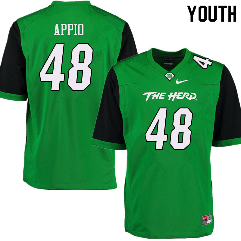 Youth #48 Zach Appio Marshall Thundering Herd College Football Jerseys Sale-Green - Click Image to Close